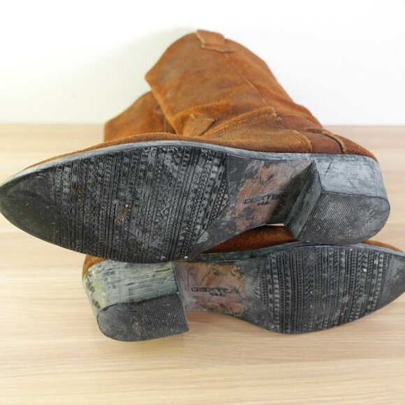 Vintage‎ Western Boots Leather 7.5 DEXTER Brown Cowboy Tall Mid Calf Rodeo USA - Picture 16 of 16